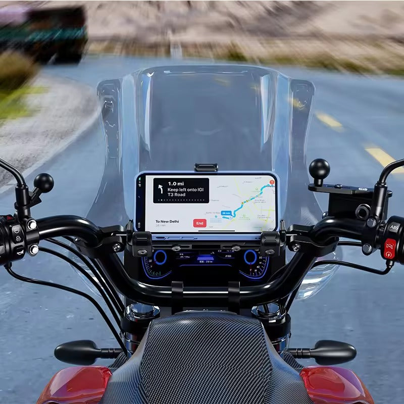 Kewig Motorcycle phone holder Waterproof Anti vibration Damper+safe lock Fit the bar diameter:22mm-32mm Suitable phone size:4.5-7.2inch (Without Charger) (M27-C1)